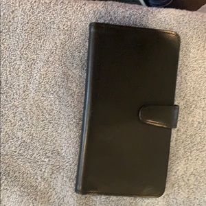 Coach Vintage Black Leather Checkbook Cover